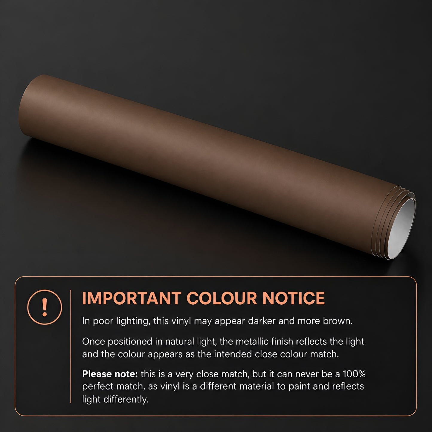 Cupra Copper L27A Colour Matched Metallic Vinyl Car Wrapping Film for DIY Projects
