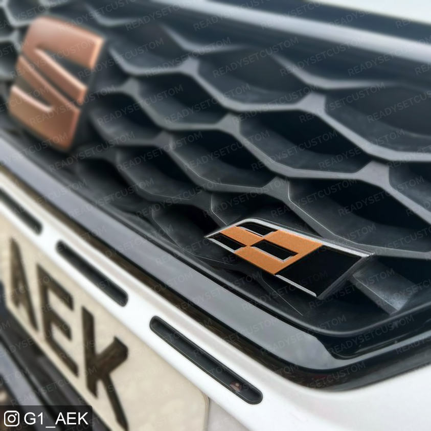 Copper Overlay Sticker / Decal for CUPRA LEON & IBIZA Flag Grille Badge