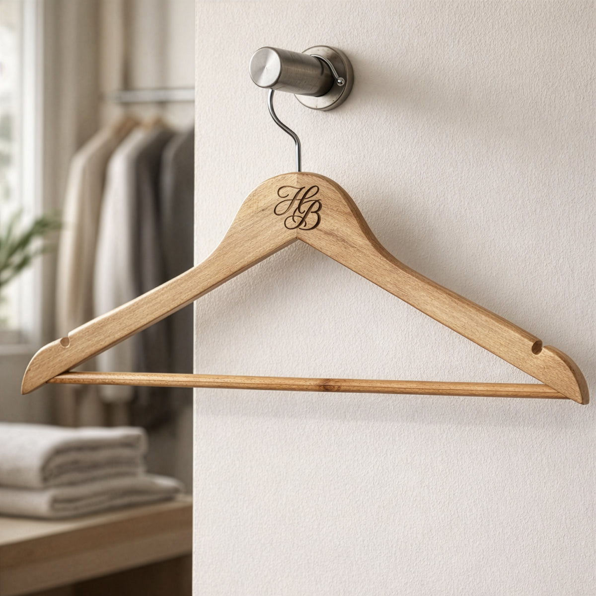 Custom Monogram Engraved Wooden Hanger