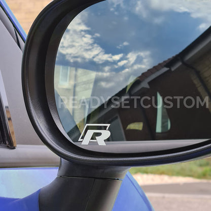 6x Small R Stickers Decals | Mirror, Interior & Exterior VW Golf, Passat, Touareg