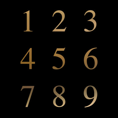 Classic Fanlight Transom House Front Door Number Sticker, Gold, Silver, Frosted