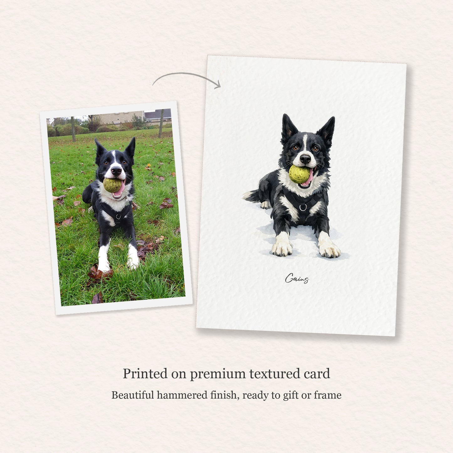 Custom Watercolour Pet Portrait, 5 x 7"