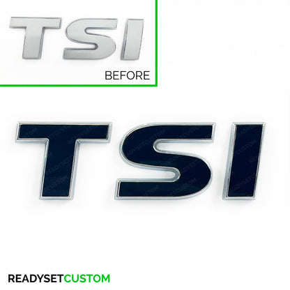 TSI Sticker Overlay for Rear TSI Badge | Compatible with VW Polo Mk5, 6c & 6r