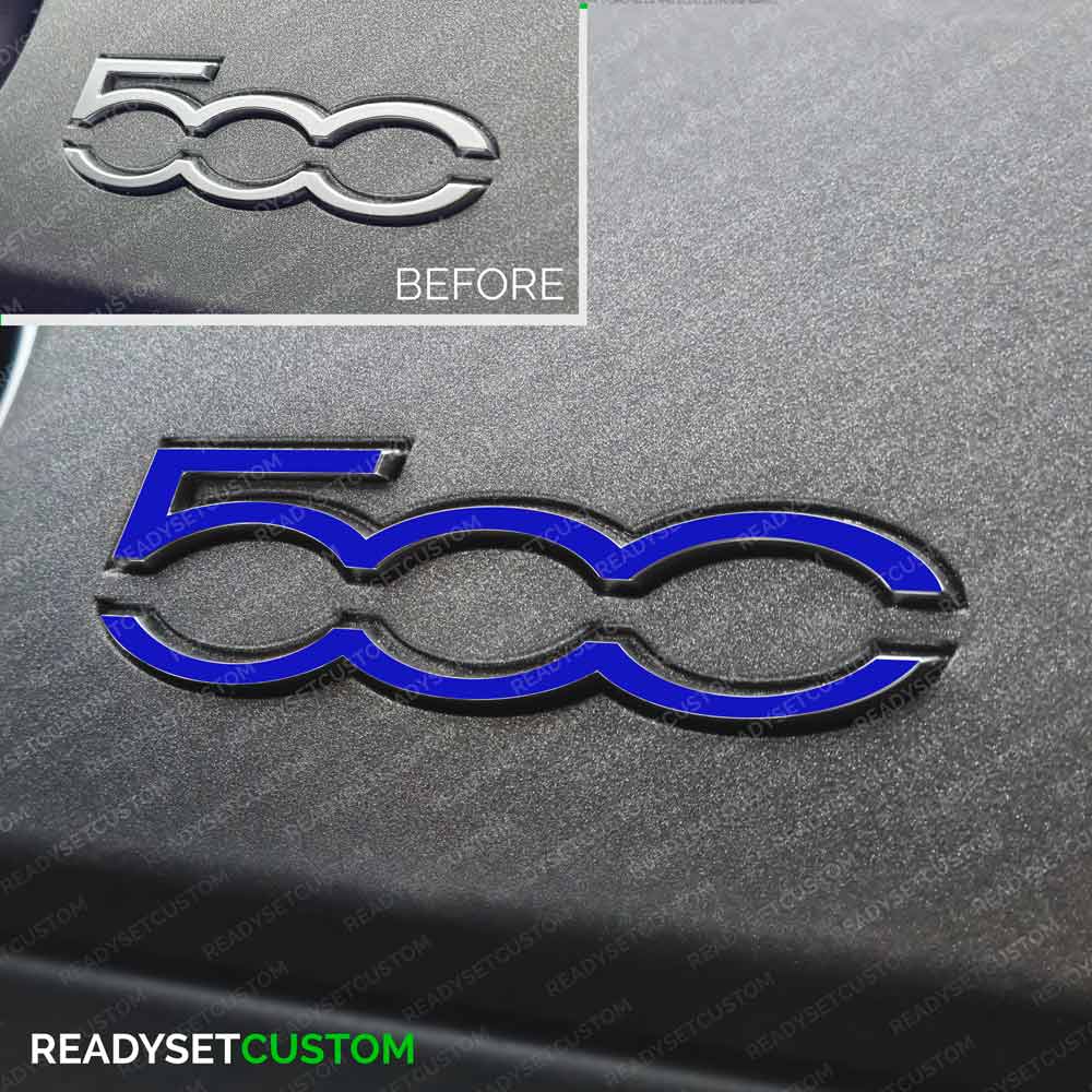 Dashboard 500 Badge Colour Change Overlay Sticker for Fiat 500 & Abarth