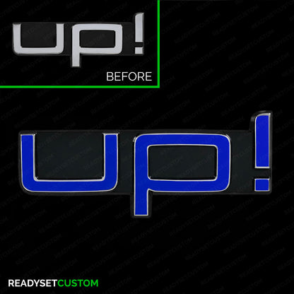 UP! Sticker Overlay for Rear UP Badge | Compatible with VW UP!