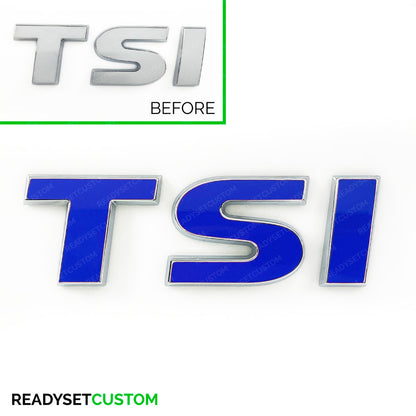 TSI Sticker Overlay for Rear TSI Badge | Compatible with VW Polo Mk5, 6c & 6r