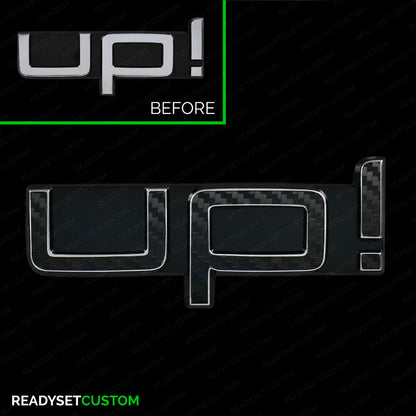 UP! Sticker Overlay for Rear UP Badge | Compatible with VW UP!