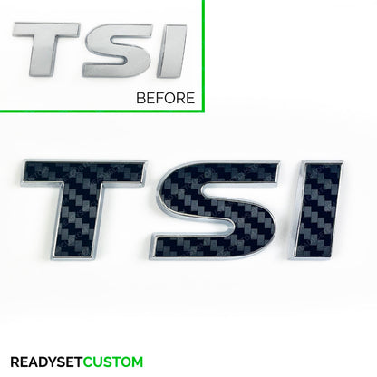 TSI Sticker Overlay for Rear TSI Badge | Compatible with VW Polo Mk5, 6c & 6r