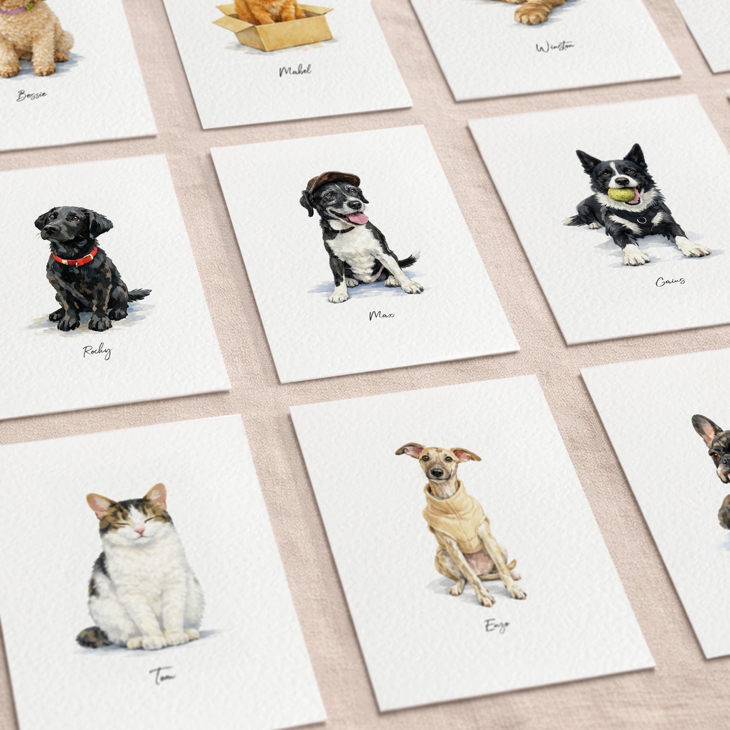 Custom Watercolour Pet Portrait, 5 x 7"