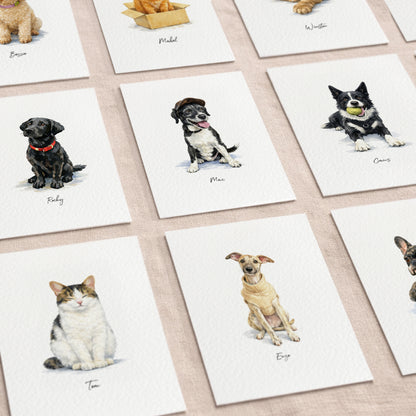 Custom Watercolour Pet Portrait, 5 x 7"