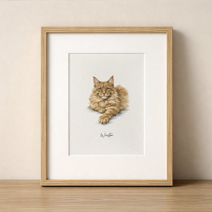Custom Watercolour Pet Portrait, 5 x 7"