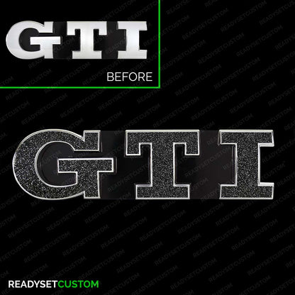 GTI Sticker Overlay for Front & Rear GTI Badges | Compatible with Volkswagen UP!