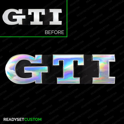 GTI Sticker Overlay for Front & Rear GTI Badges | Compatible with Volkswagen UP!