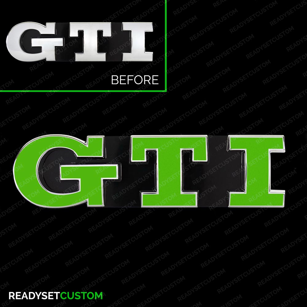 GTI Sticker Overlay for Front & Rear GTI Badges | Compatible with Volkswagen UP!