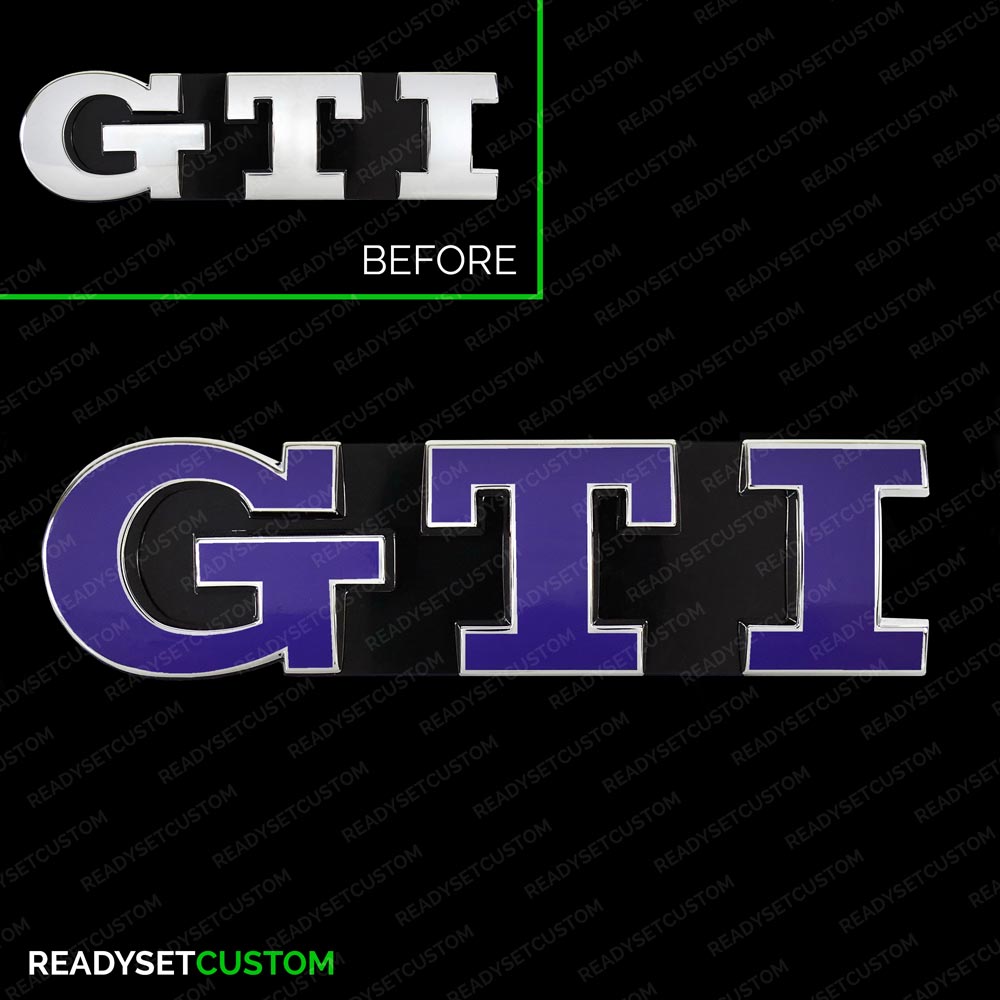 GTI Badge Colour Change Overlay Decals for VW GOLF Mk5 2004 - 2013, Mk6, POLO Mk4F