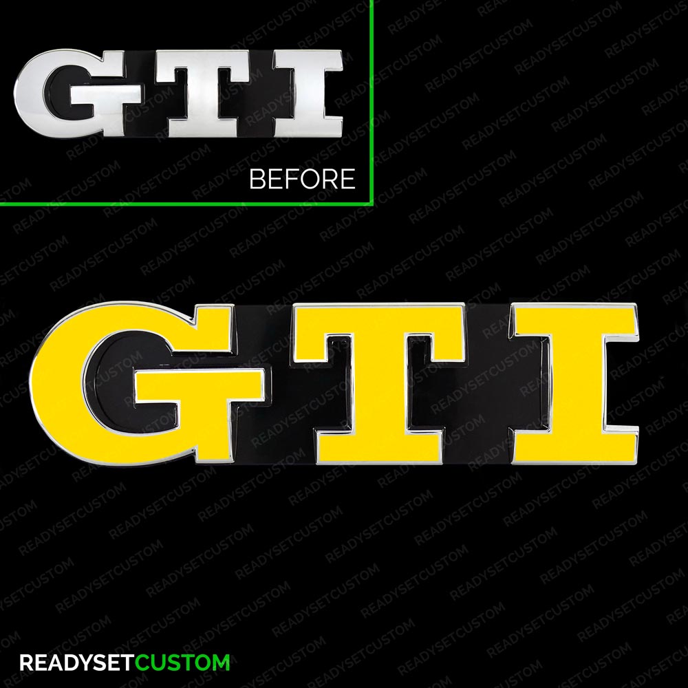 GTI Sticker Overlay for Front & Rear GTI Badges | Compatible with Volkswagen UP!