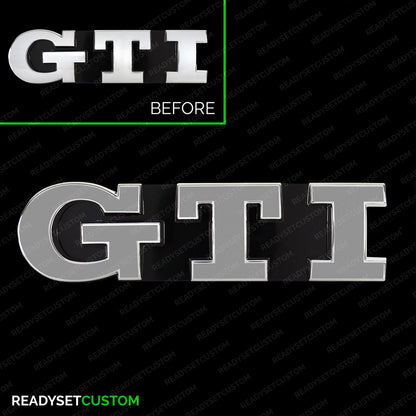 GTI Sticker Overlay for Front & Rear GTI Badges | Compatible with Volkswagen UP!