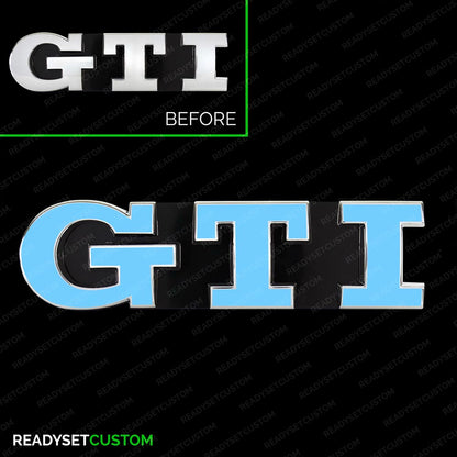 GTI Sticker Overlay for Front & Rear GTI Badges | Compatible with Volkswagen UP!