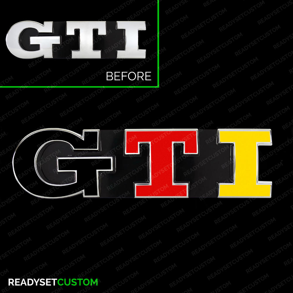 GTI Sticker Overlay for Front & Rear GTI Badges | Compatible with Volkswagen UP!