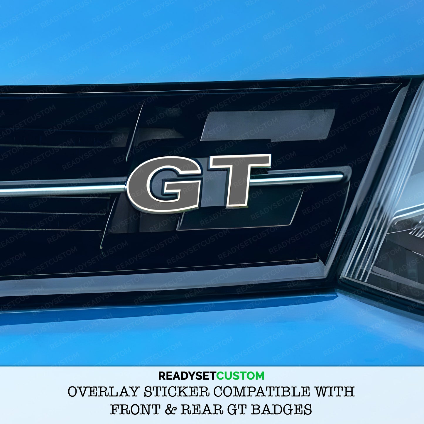 GT Sticker Overlay for Front & Rear GT Badges | Compatible with VW POLO GT