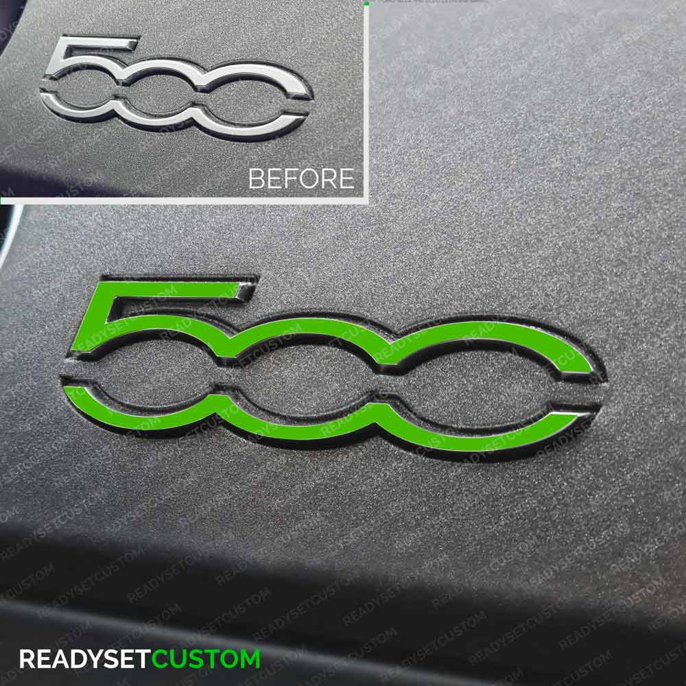 Dashboard 500 Badge Colour Change Overlay Sticker for Fiat 500 & Abarth