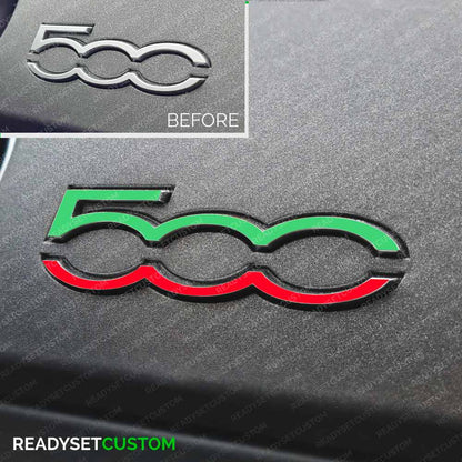 Dashboard 500 Badge Colour Change Overlay Sticker for Fiat 500 & Abarth