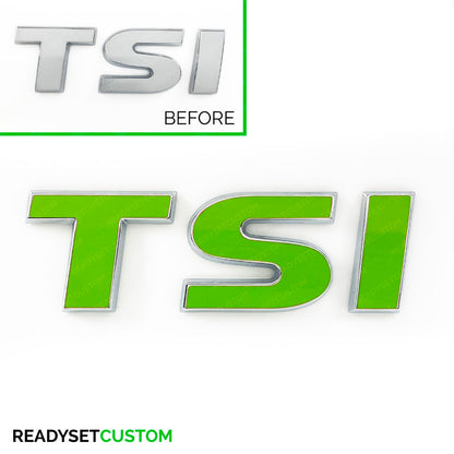 TSI Sticker Overlay for Rear TSI Badge | Compatible with VW Polo Mk5, 6c & 6r