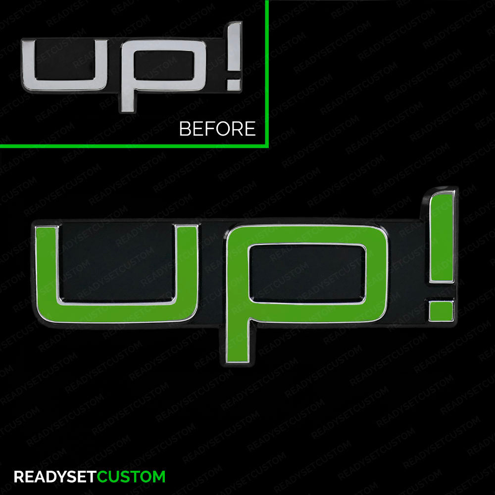 UP! Sticker Overlay for Rear UP Badge | Compatible with VW UP!