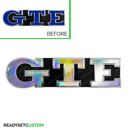 GTE Sticker Overlay for Front & Rear GTE Badges | Compatible with VW GOLF MK7