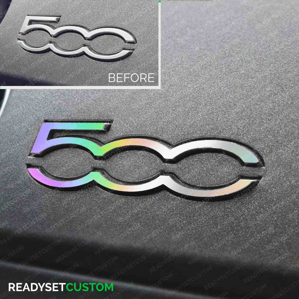 Dashboard 500 Badge Colour Change Overlay Sticker for Fiat 500 & Abarth