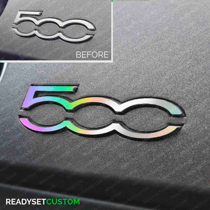 Dashboard 500 Badge Colour Change Overlay Sticker for Fiat 500 & Abarth