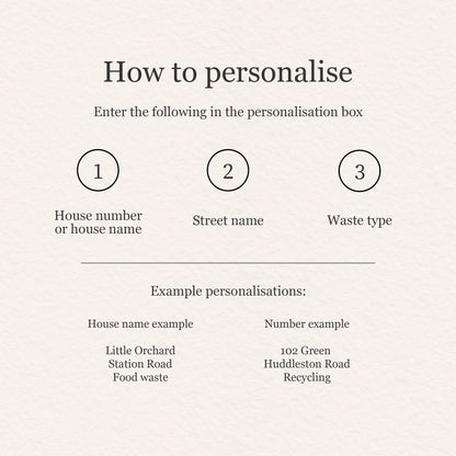 Personalised Wheelie Bin Sticker / Label