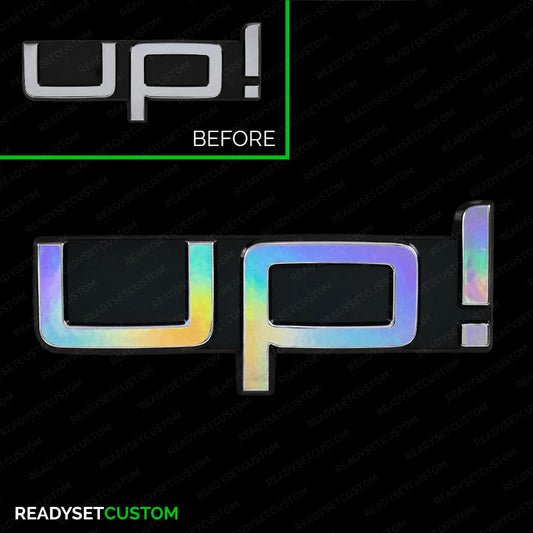 UP! Sticker Overlay for Rear UP Badge | Compatible with VW UP!