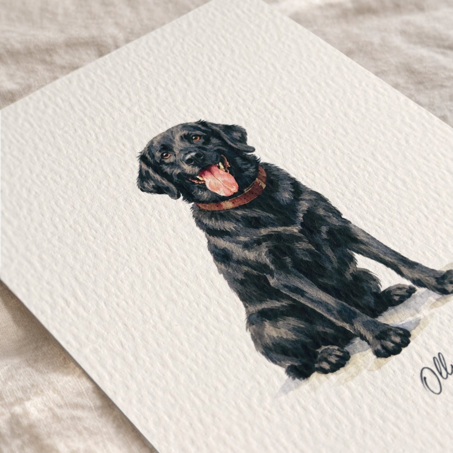 Custom Watercolour Pet Portrait, 5 x 7"