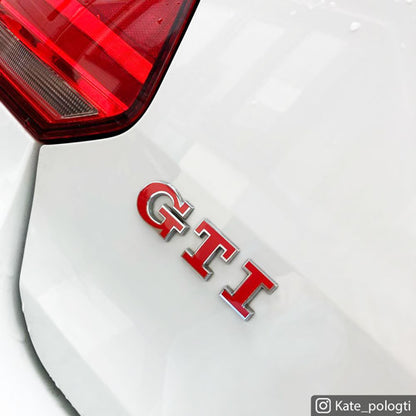 GTI Sticker Overlay for Front & Rear GTI Badges | Compatible with VW POLO Mk5 Mk6, GOLF Mk7 & Mk7.5