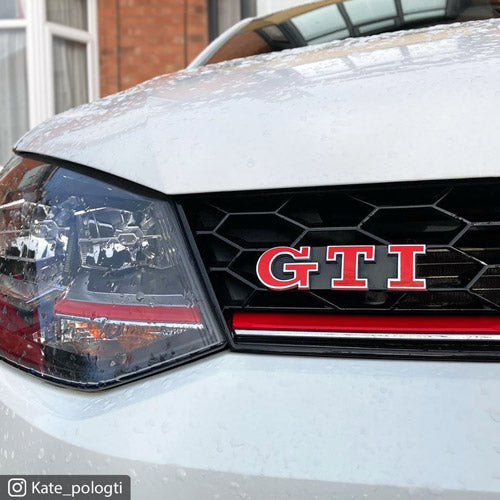 GTI Sticker Overlay for Front & Rear GTI Badges | Compatible with VW POLO Mk5 Mk6, GOLF Mk7 & Mk7.5