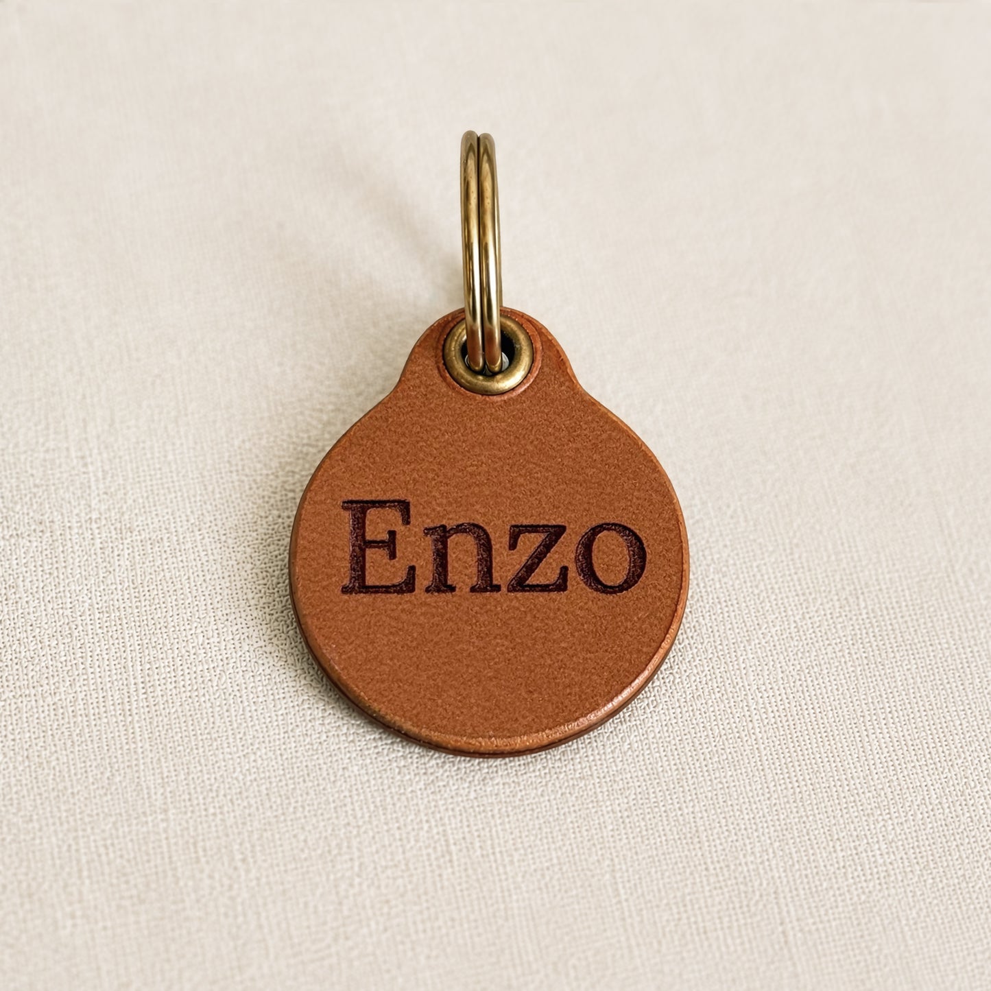 Luxury Italian Leather Dog ID Tag – Personalised & Engraved