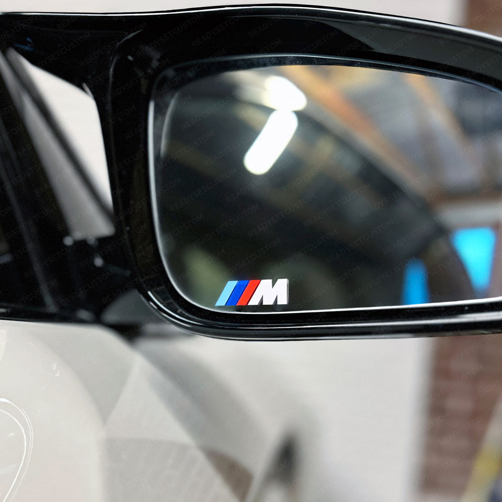 6x Small BMW M Decals - White, Black, Silver & Gold | Exterior & Interior, Wing Mirror