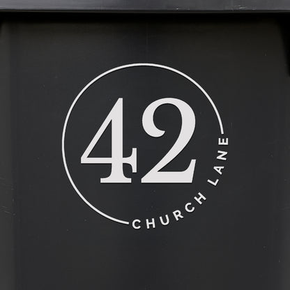 Personalised House Number & Road Name Sticker for Front Door, Window, Letter Box, Wheelie Bin
