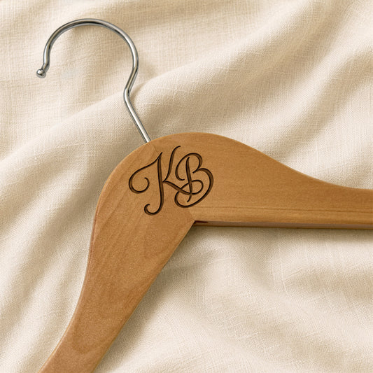 Custom Monogram Engraved Wooden Hanger