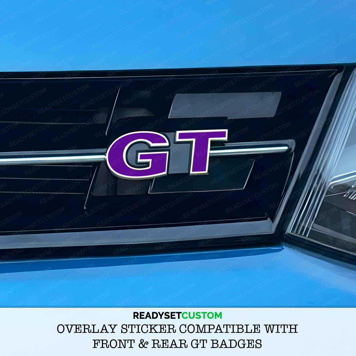 GT Sticker Overlay for Front & Rear GT Badges | Compatible with VW POLO GT