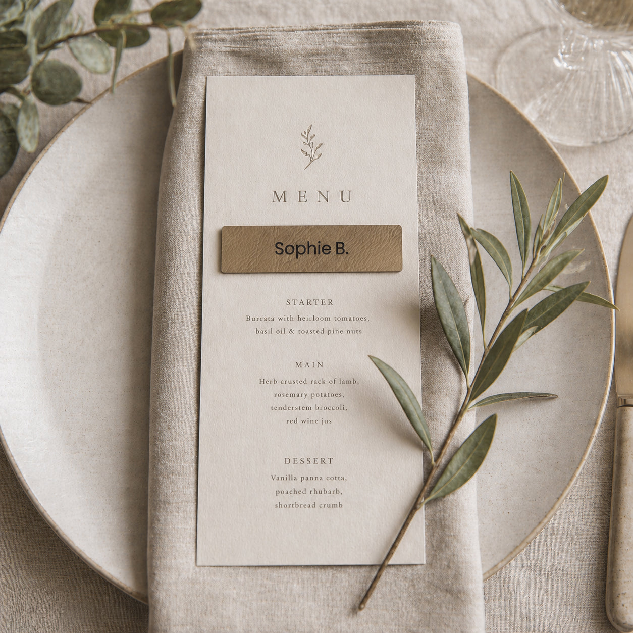 Personalised Faux Leather Wedding Place Names
