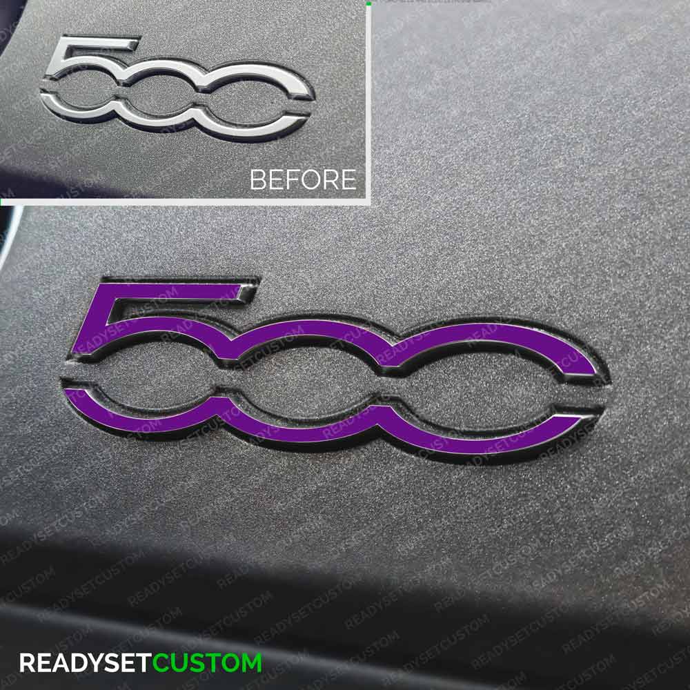Dashboard 500 Badge Colour Change Overlay Sticker for Fiat 500 & Abarth