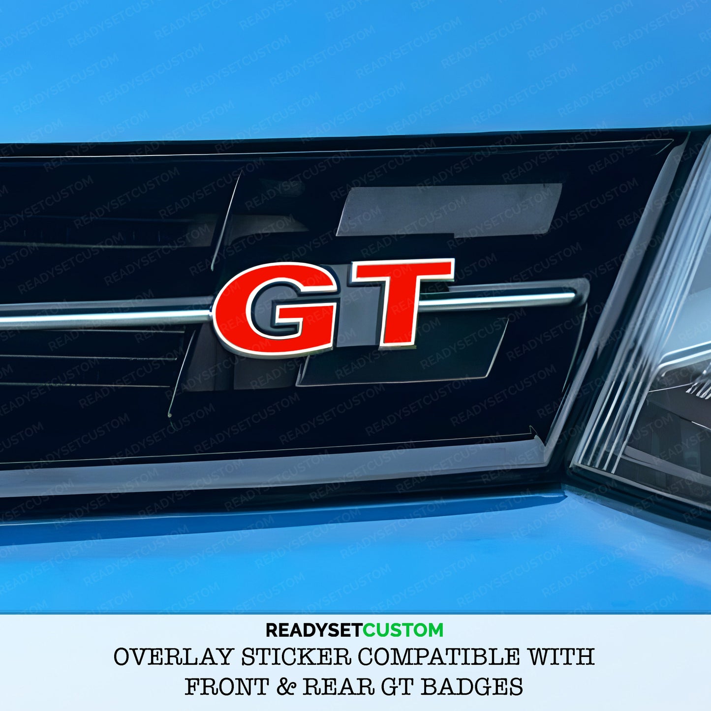 GT Sticker Overlay for Front & Rear GT Badges | Compatible with VW POLO GT
