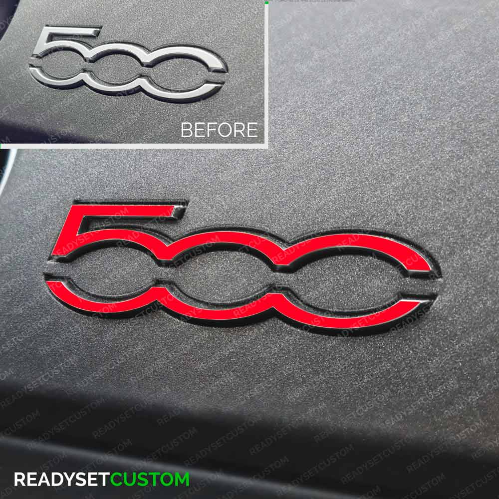 Dashboard 500 Badge Colour Change Overlay Sticker for Fiat 500 & Abarth