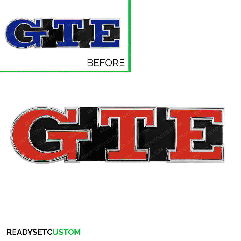 GTE Sticker Overlay for Front & Rear GTE Badges | Compatible with VW GOLF MK7