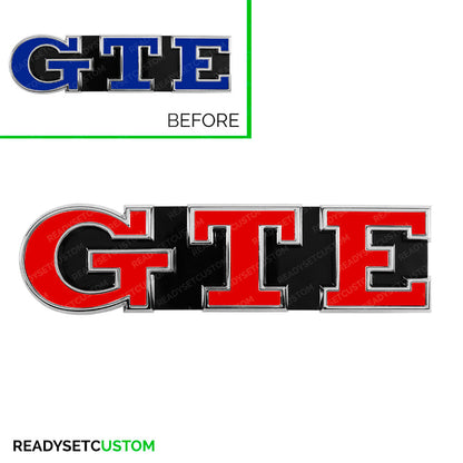 GTE Sticker Overlay for Front & Rear GTE Badges | Compatible with VW GOLF MK7
