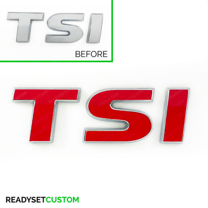 TSI Sticker Overlay for Rear TSI Badge | Compatible with VW Polo Mk5, 6c & 6r