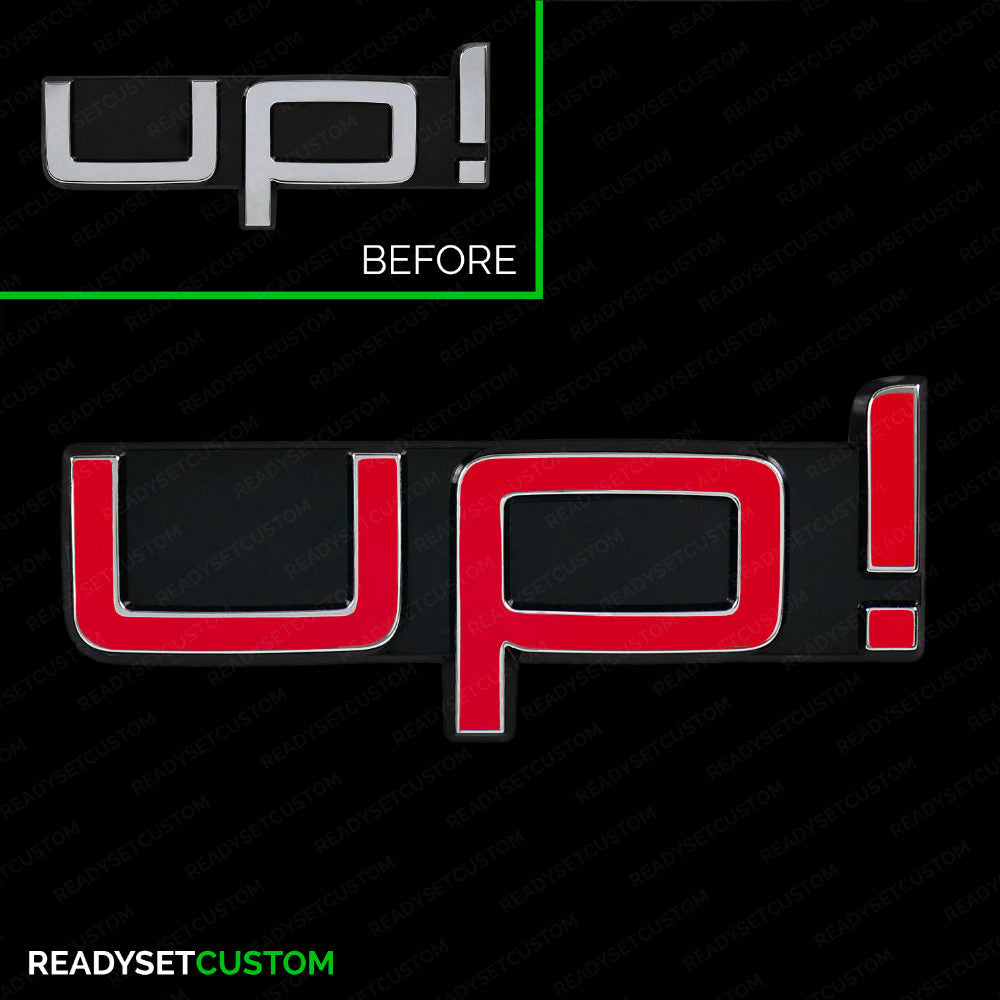 UP! Sticker Overlay for Rear UP Badge | Compatible with VW UP!
