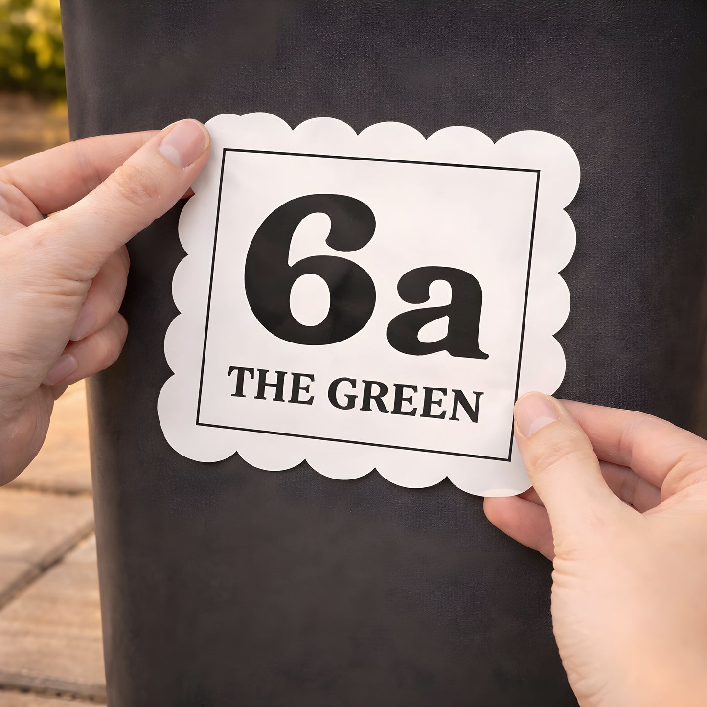 Personalised Address Sticker | Retro Scalloped Design Bin Sticker